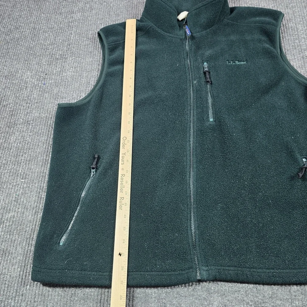 Vintage L.L.Bean Fleece Vest Mens 2XL Green Trail Model Full Zip Pockets Outdoor